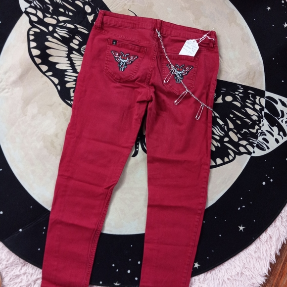 Current size 14-15 inch flat waist goth skinny jeans (3-7) some custom some reg - Picture 8 of 16